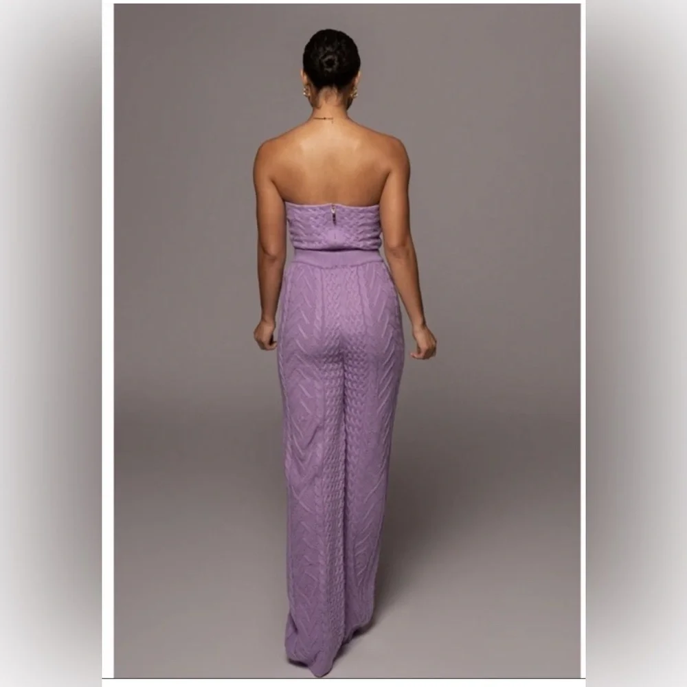 Brand new with tags JLUXLABEL Lavender knit pants + corset top - Picture 4 of 12